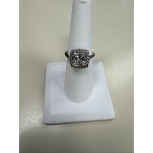 Princess Diamond Solitaire Labb Created Ring White Gold Finish Sz 7 R1-1